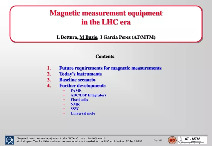 magnetic measurement equipment