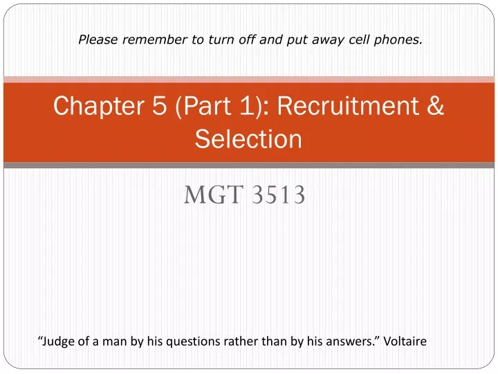 chapter 5 part 1 recruitment selection