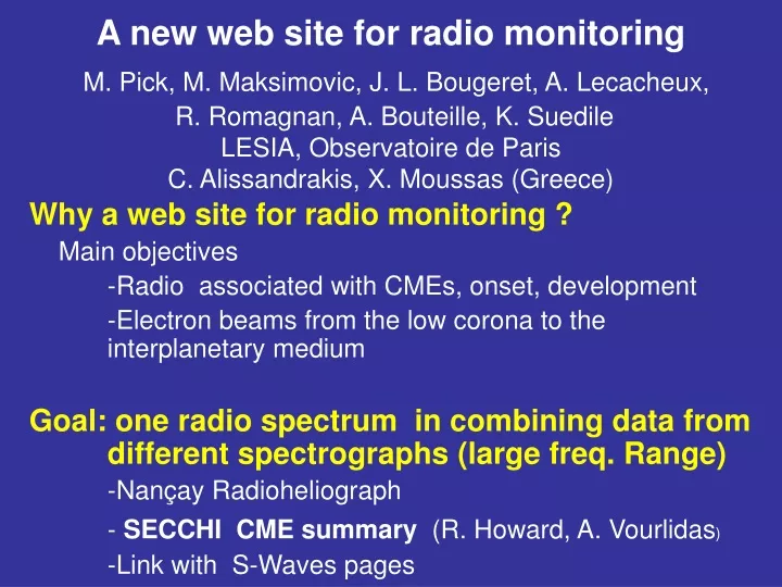 a new web site for radio monitoring m pick