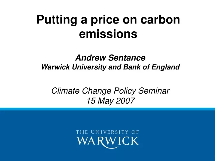 putting a price on carbon emissions