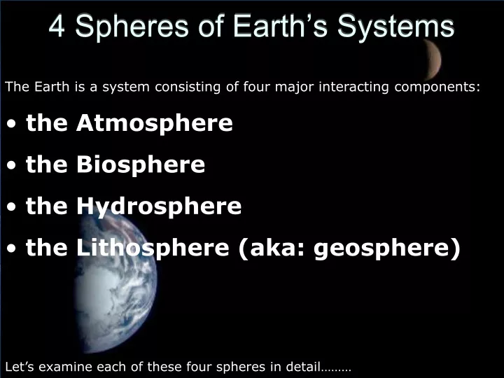 4 spheres of earth s systems