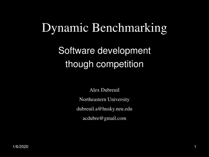 dynamic benchmarking