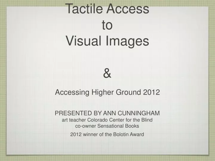 tactile access to visual images