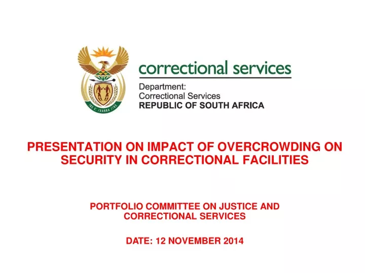 presentation on impact of overcrowding on security in correctional facilities
