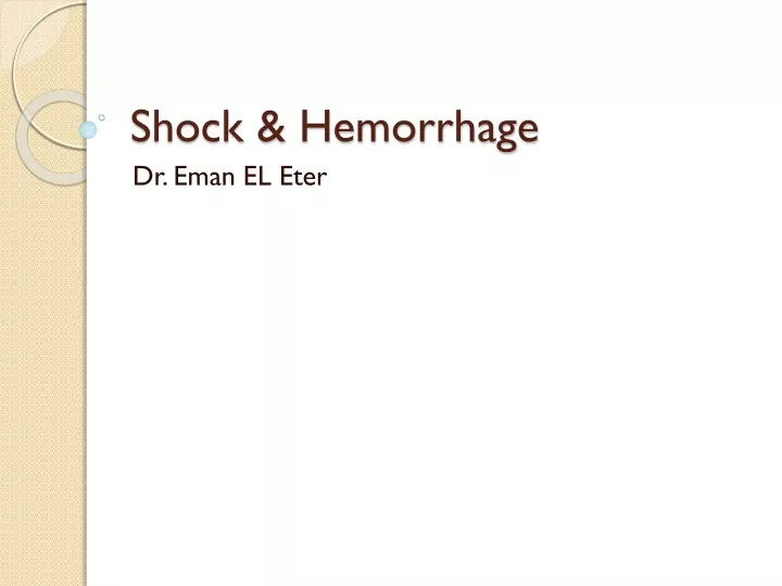 shock hemorrhage