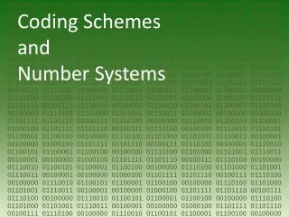 Coding Schemes and  Number Systems