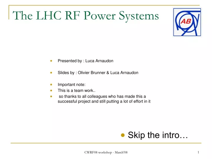 the lhc rf power systems