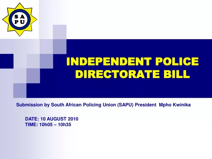 independent police directorate bill