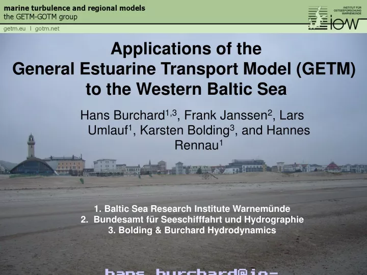 applications of the general estuarine transport