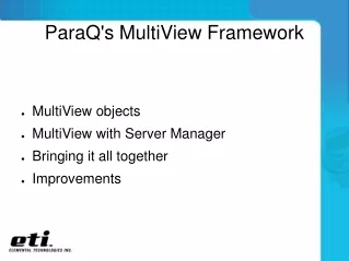 ParaQ's MultiView Framework
