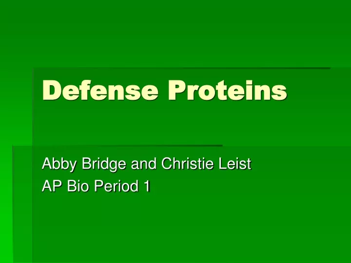 defense proteins