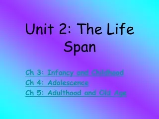 Unit 2: The Life Span