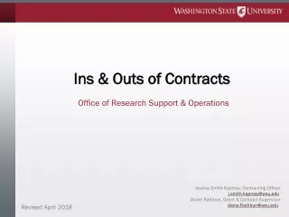 Ins &amp; Outs of Contracts