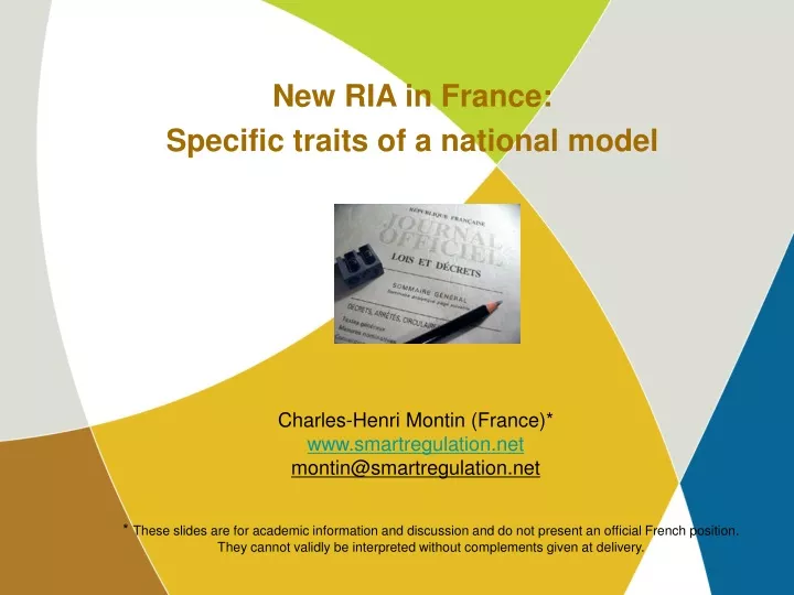 new ria in france specific traits of a national