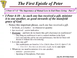 The First Epistle of Peter