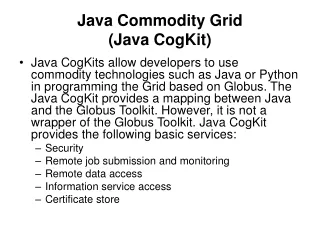 Java Commodity Grid  (Java CogKit)