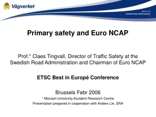 Primary safety and Euro NCAP