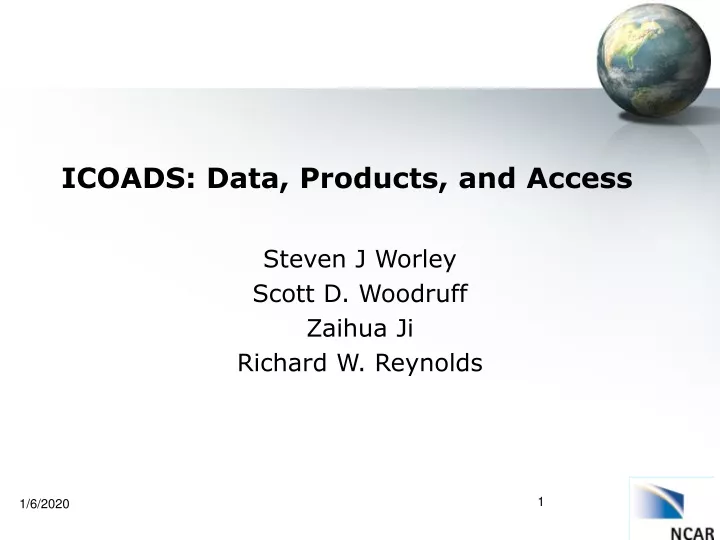 icoads data products and access