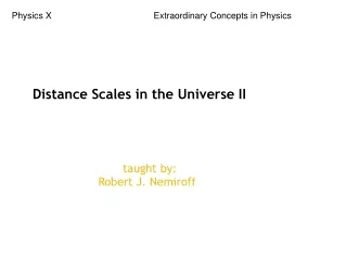 Distance Scales in the Universe II