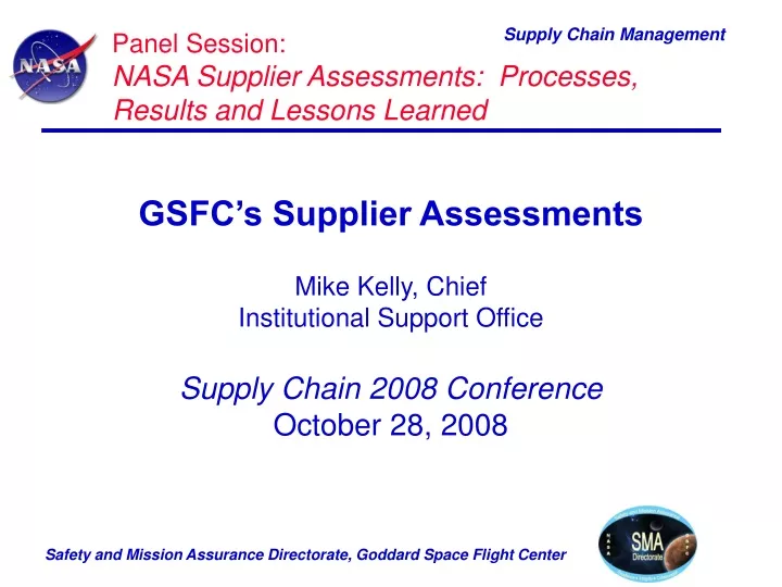 panel session nasa supplier assessments processes