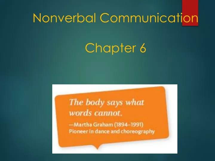 nonverbal communication chapter 6