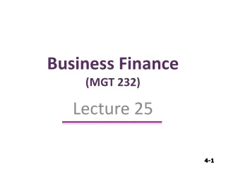 Business Finance (MGT 232)