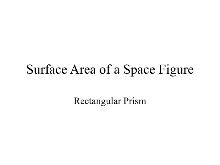 surface area of a space figure