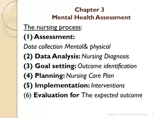 Chapter 3   Mental Health Assessment