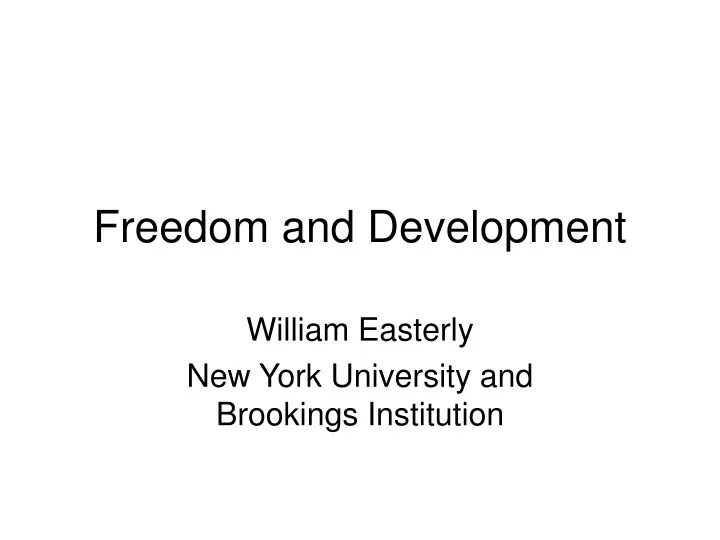 freedom and development