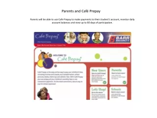 Parents and Café Prepay