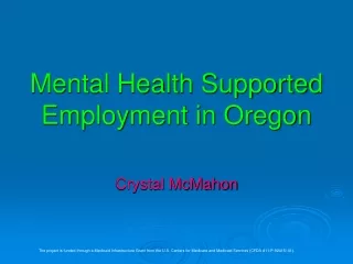 Mental Health Supported Employment in Oregon
