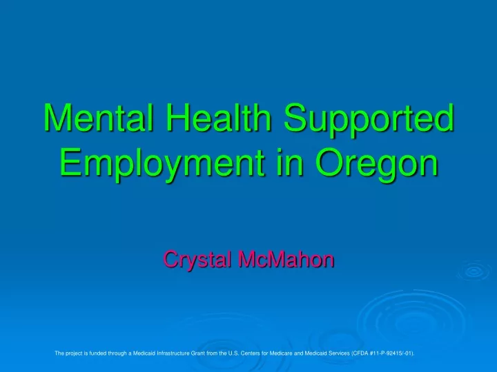 mental health supported employment in oregon