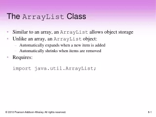 The  ArrayList  Class