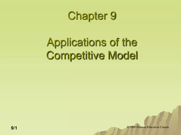chapter 9 applications of the competitive model