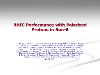 RHIC Performance with Polarized Protons in Run-6