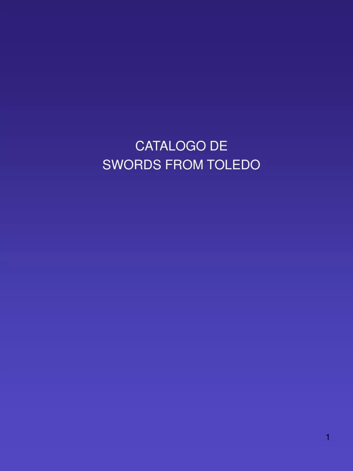 catalogo de swords from toledo