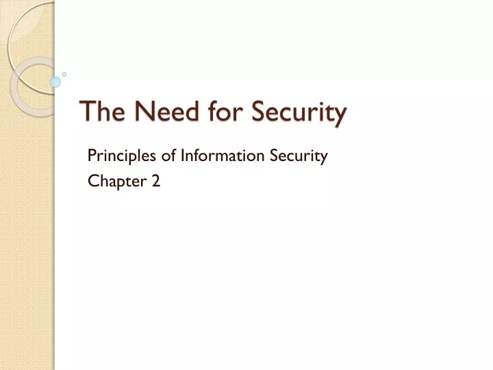 the need for security