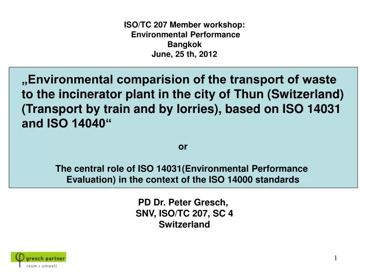 iso tc 207 member workshop environmental