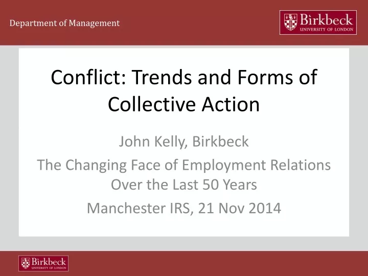conflict trends and forms of collective action