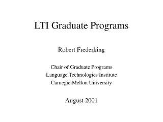 LTI Graduate Programs