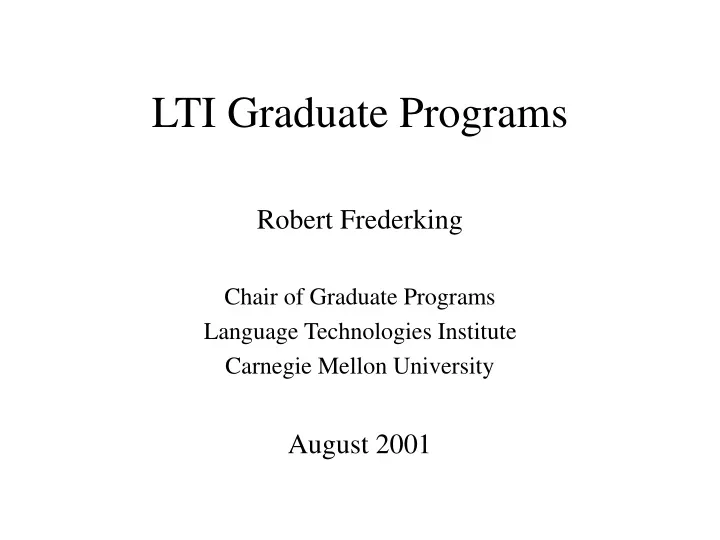 lti graduate programs