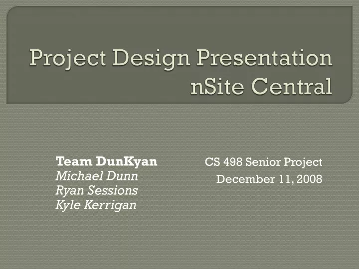 project design presentation nsite central