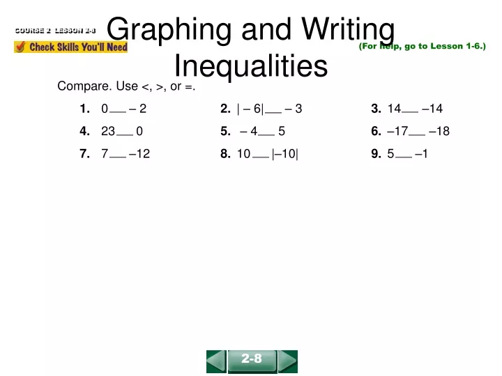 graphing and writing inequalities