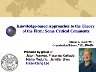 Knowledge-based Approaches to the Theory  of the Firm: Some Critical Comments