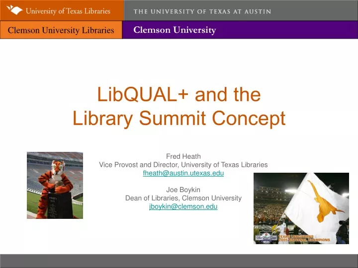 libqual and the library summit concept