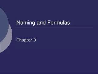 Naming and Formulas
