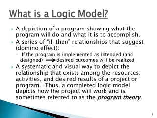 What is a Logic Model?