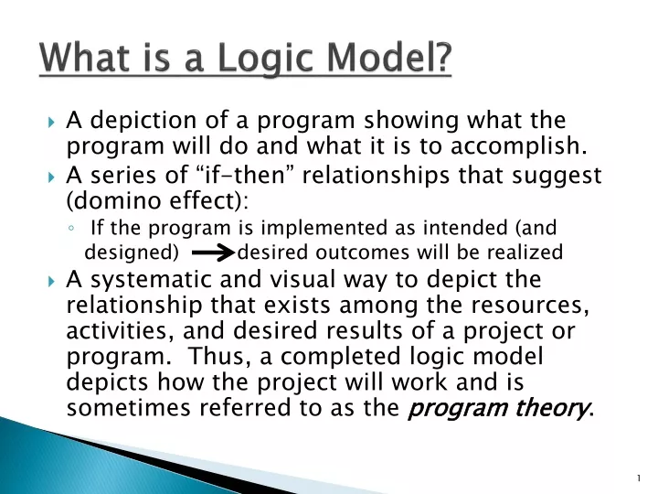 what is a logic model
