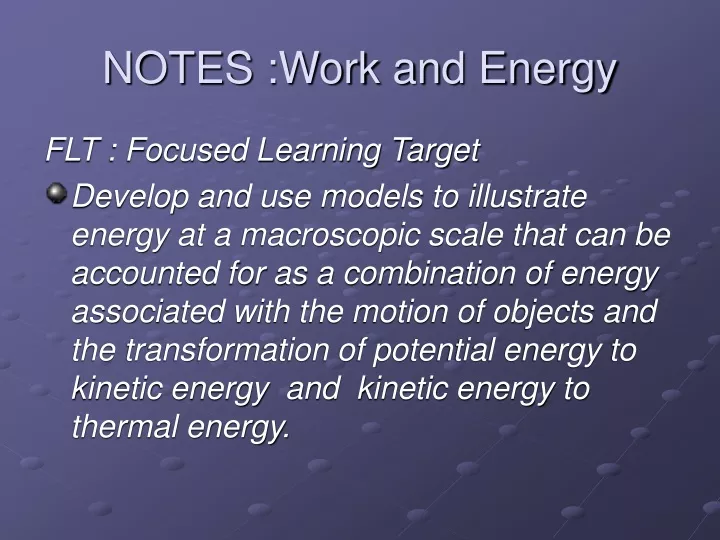 notes work and energy