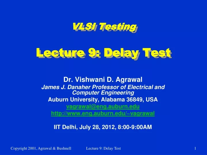 vlsi testing lecture 9 delay test